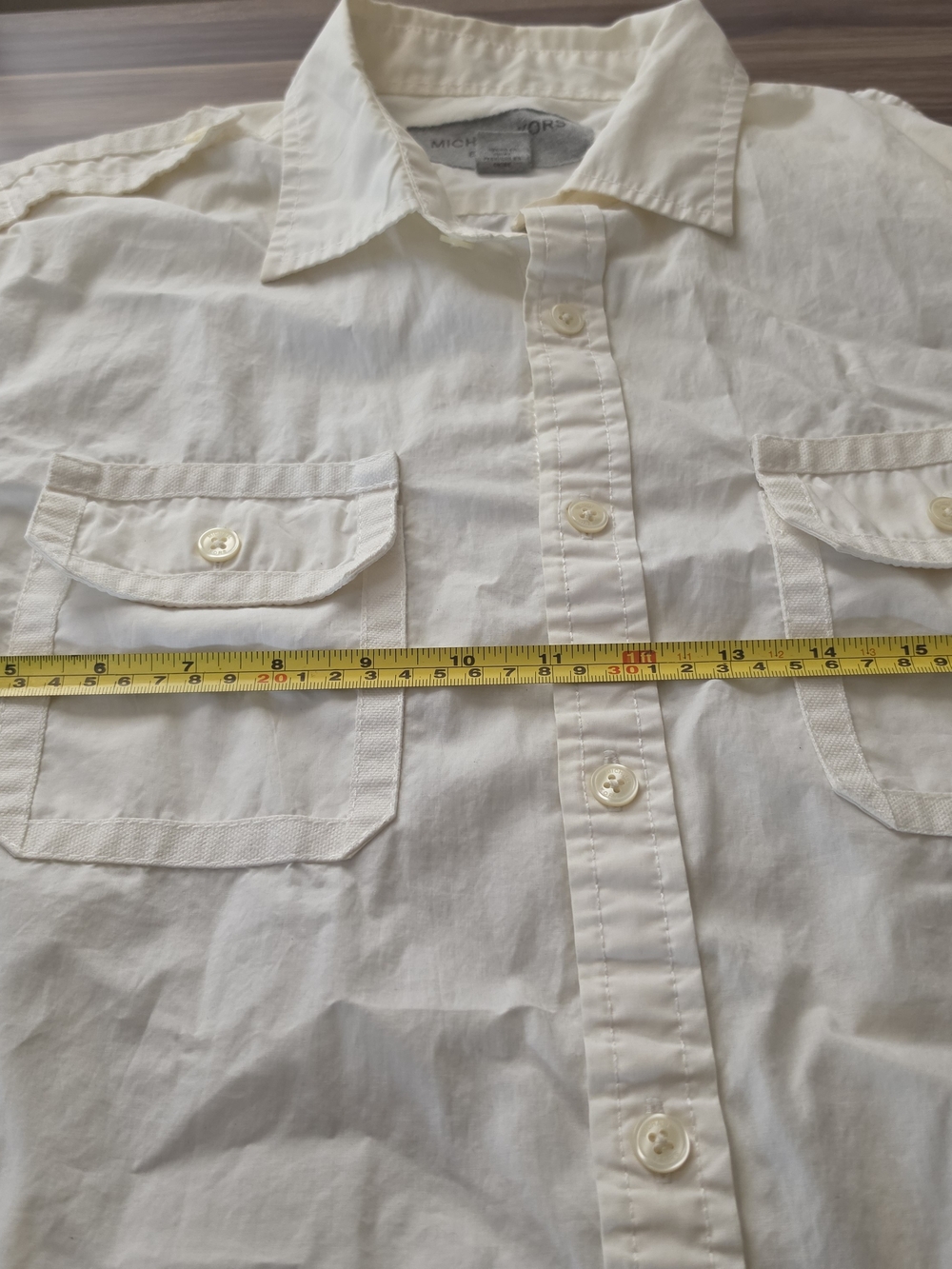 Michael Kors Men’s White Button-Down Utility Shirt